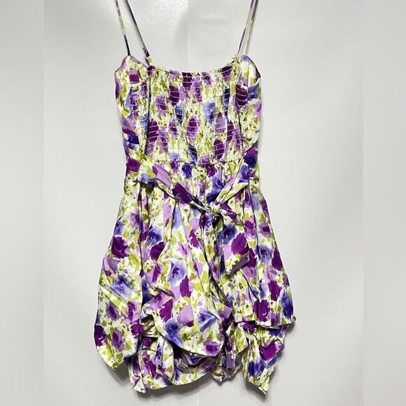 Floral Bubble Dress Junior’s Size 1 spaghetti strap - Picture 3 of 17